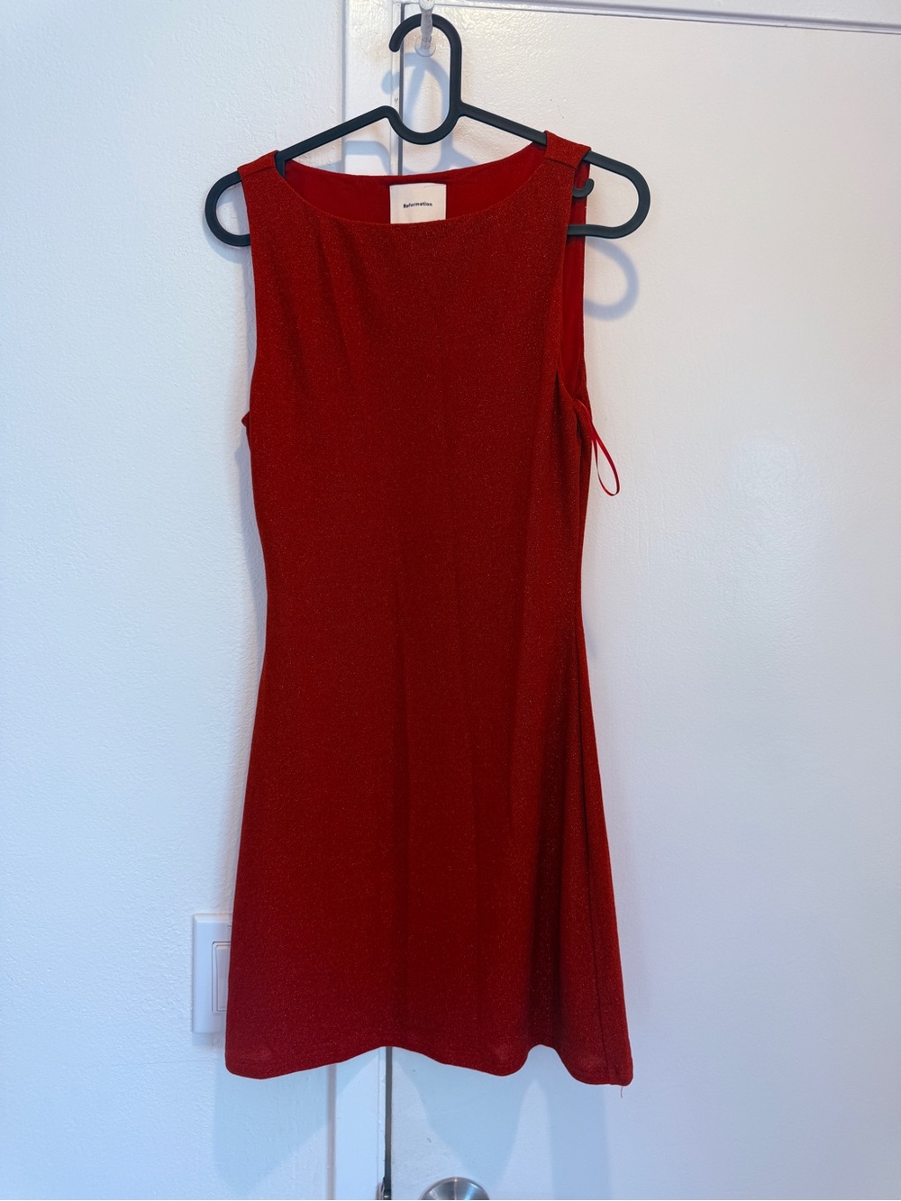 Reformation Red Sleeveless A-Line Dress